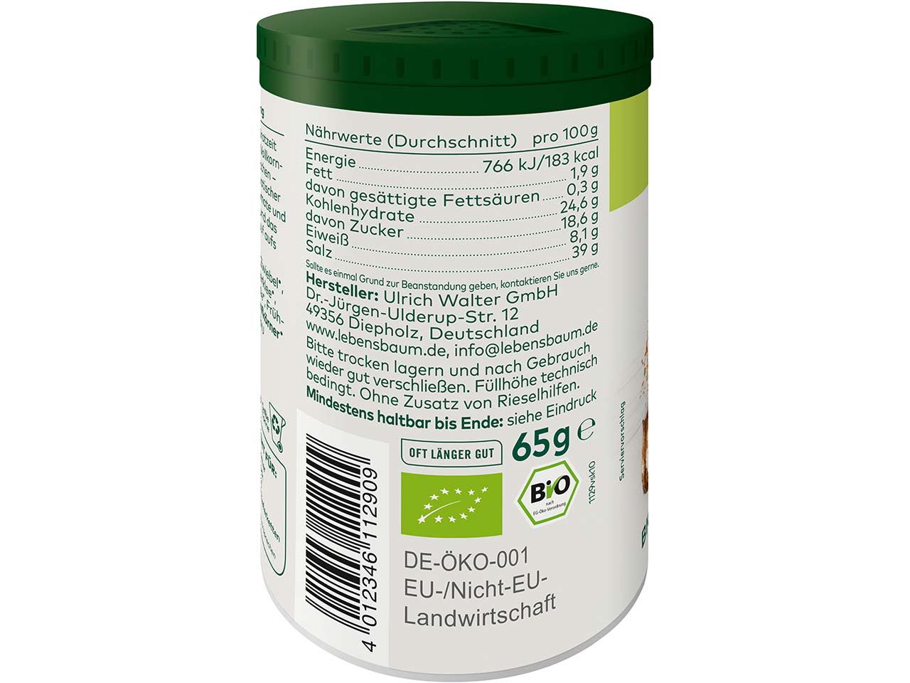 LEBENSBAUM Bio-Gewürzmischung "Auf´s Brot", 65 g