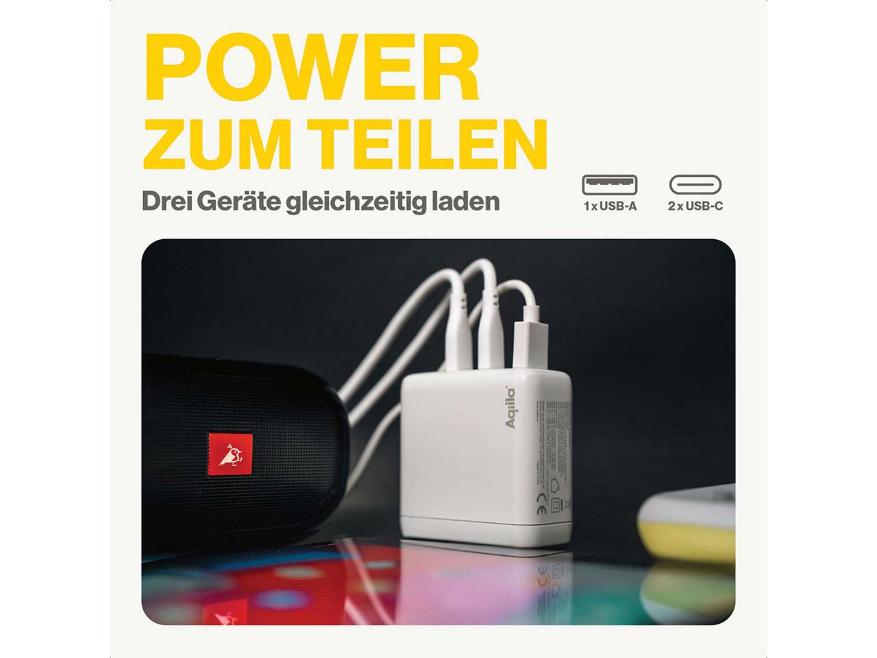 Aqiila USB Ladegerät und Ladeadapter "Chargebird W4"