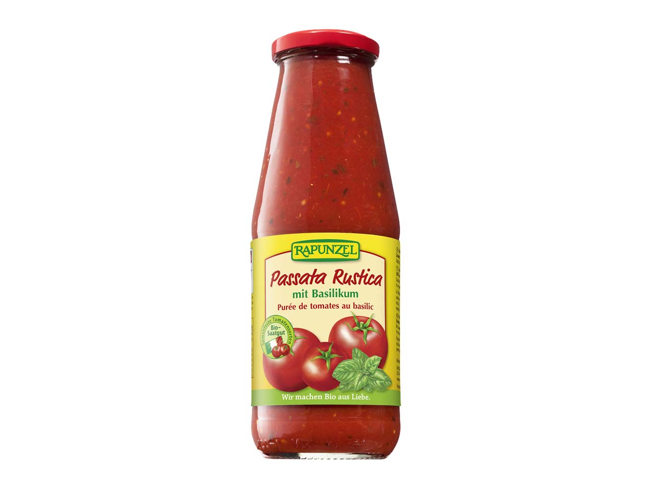 RAPUNZEL Passierte Bio-Tomaten mit Basilikum, Passata Rustica, 680 g