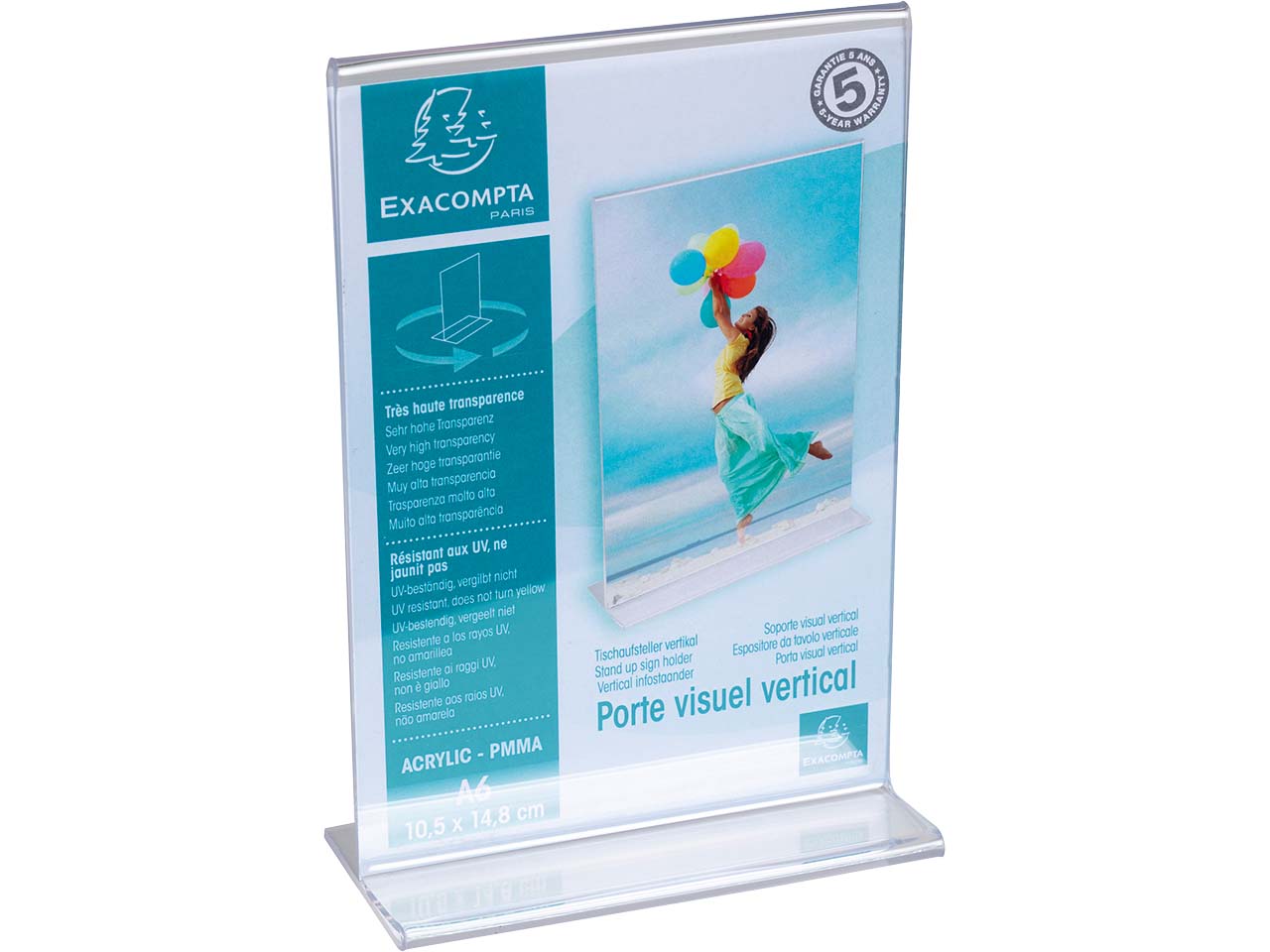 Exacompta Tischaufsteller gerade "Exacryl" aus PMMA, vertikal, DIN A6