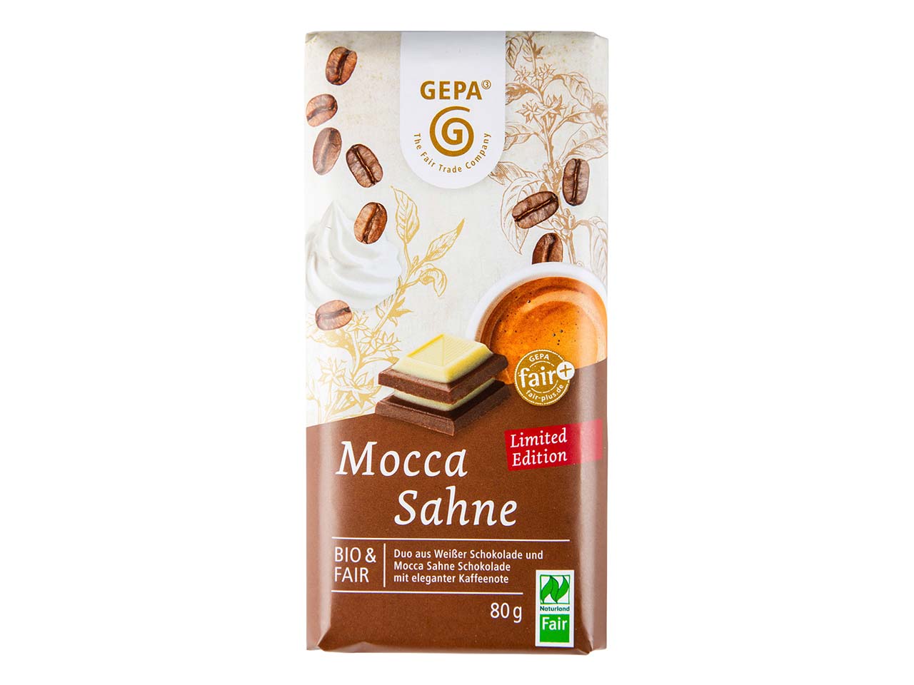 GEPA Bio-Schokolade 'Mocca Sahne', 80 g