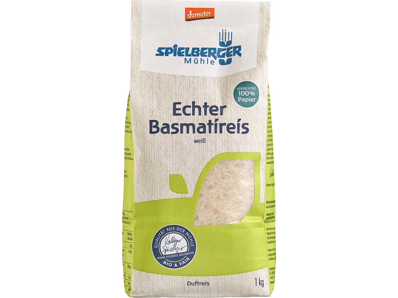 Spielberger Mühle Echter Bio-Basmatireis weiß, 1 kg