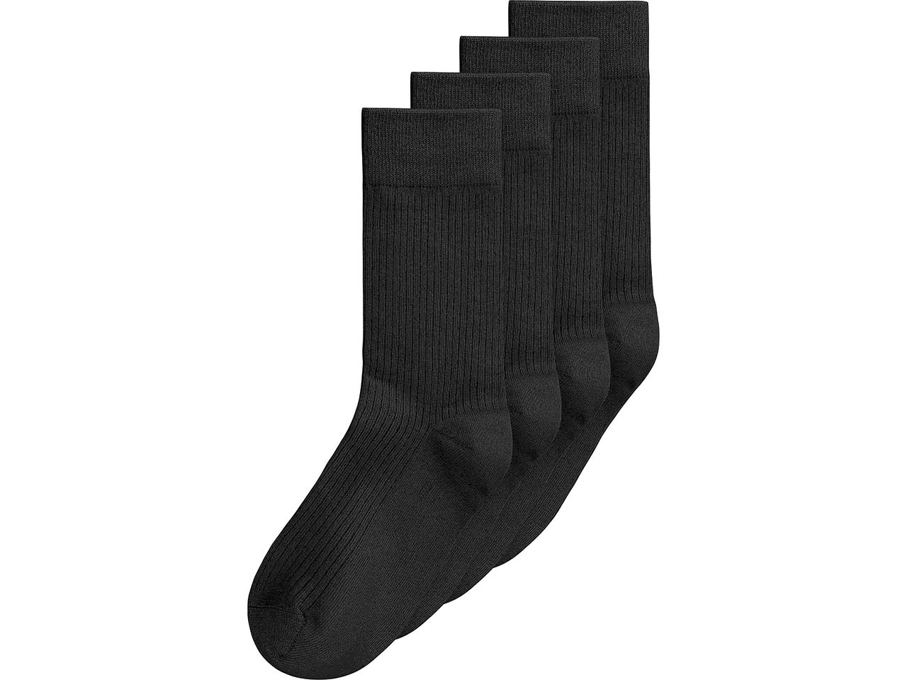 MELA 4er-Pack Bio-Socken "Ripped", schwarz, Gr. 39/42