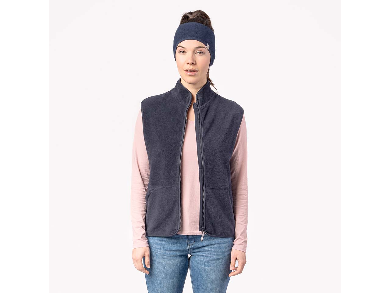 Living Crafts Bio-Damen-Weste 'SALI' ärmellos, mit Stehkragen, ink blue, Gr. S