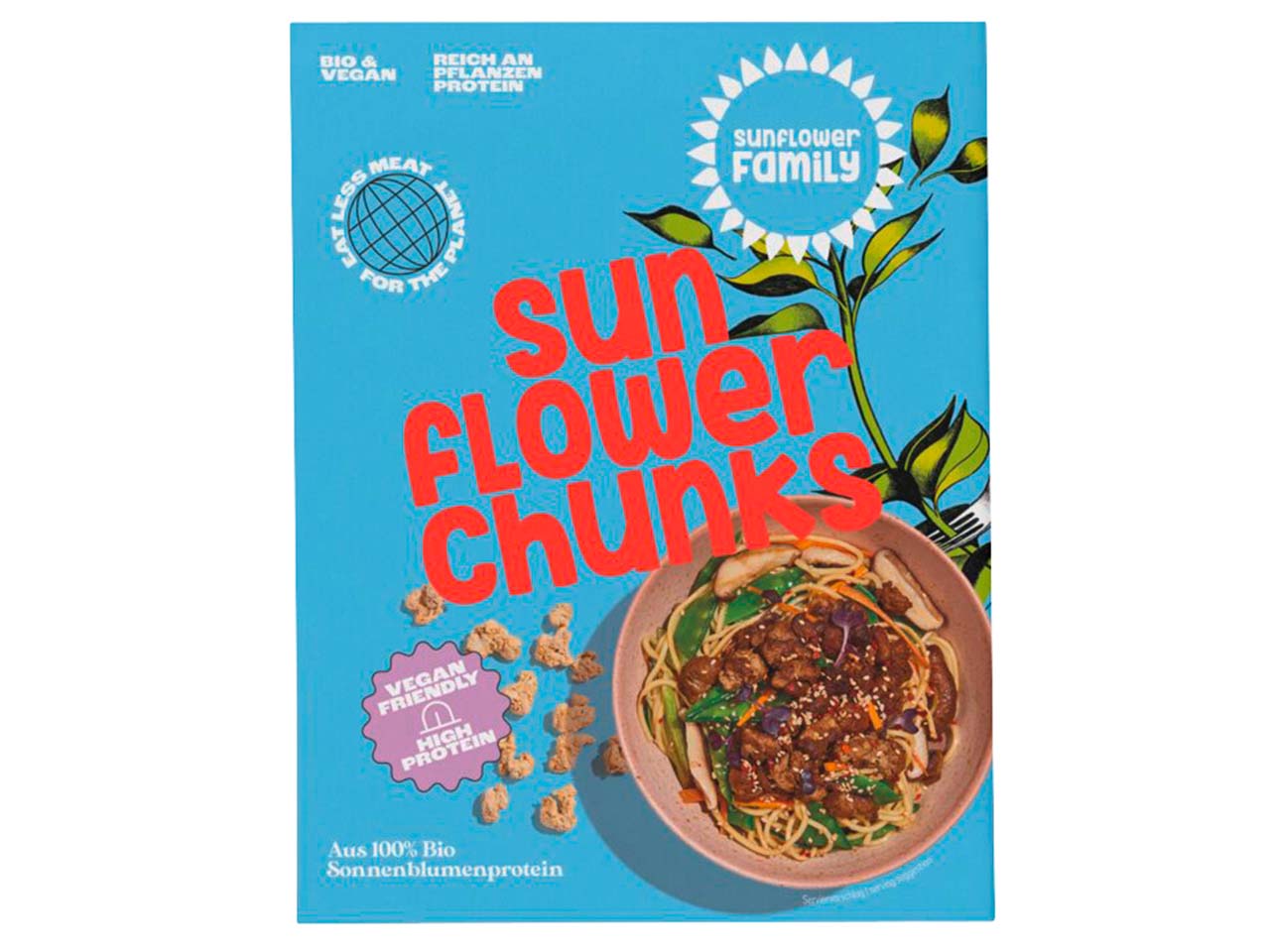 sunflowerFAMILY Bio-Hackfleischalternative 'Sunflower Chunks' aus Sonnenblumenkernen, 76 g