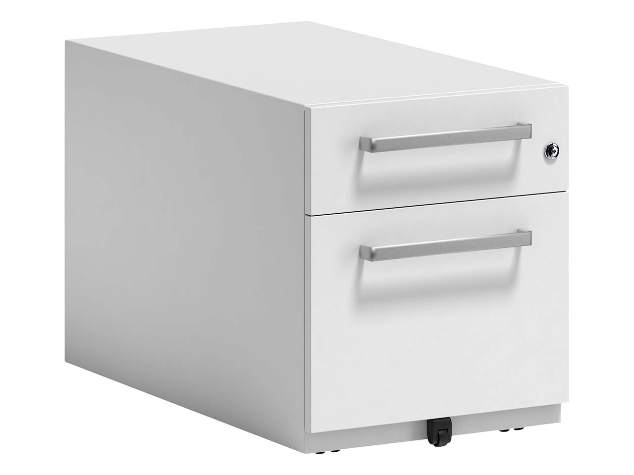 BISLEY Rollcontainer "Note" mit Griff, 1 Schublade, 1 HR T 77,5 cm verkehrsweiß