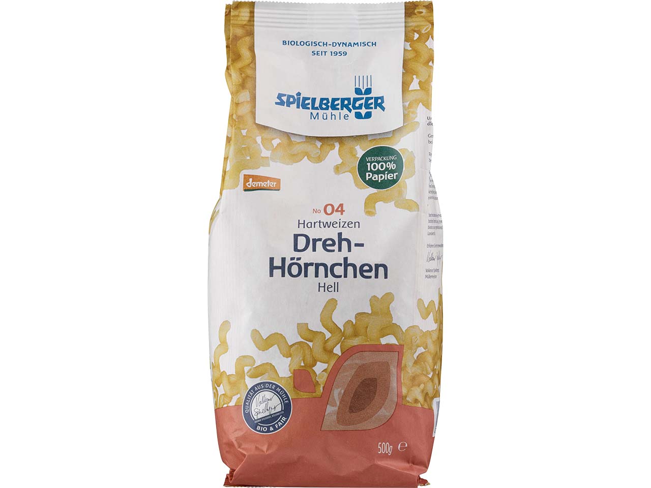 Spielberger Mühle Bio-Dreh-Hörnchen aus Hartweizen, 500 g