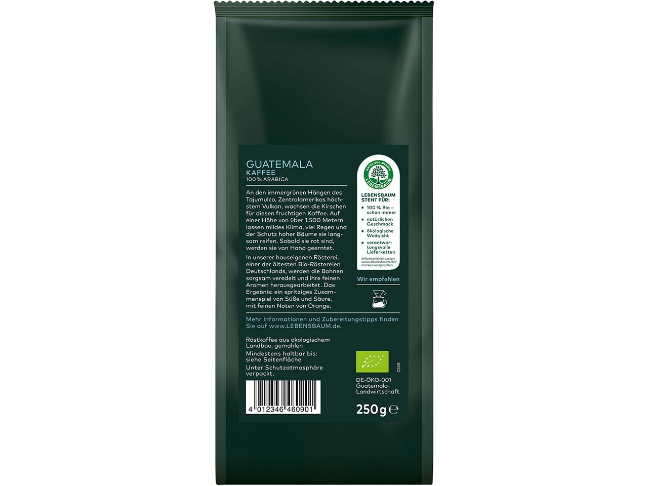 LEBENSBAUM Bio-Kaffee "Guatemala" gemahlen, 250 g