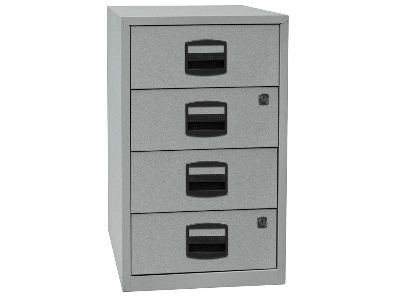 Bisley Home Container, mit 4 Schubladen silber