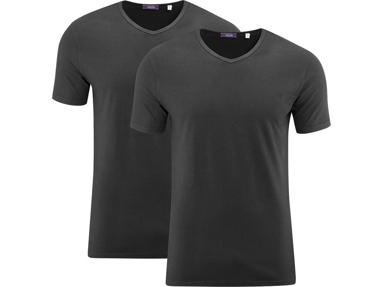 Living Crafts 2er-Pack Bio-Herren-T-Shirts "Dean" schwarz, Gr. XL