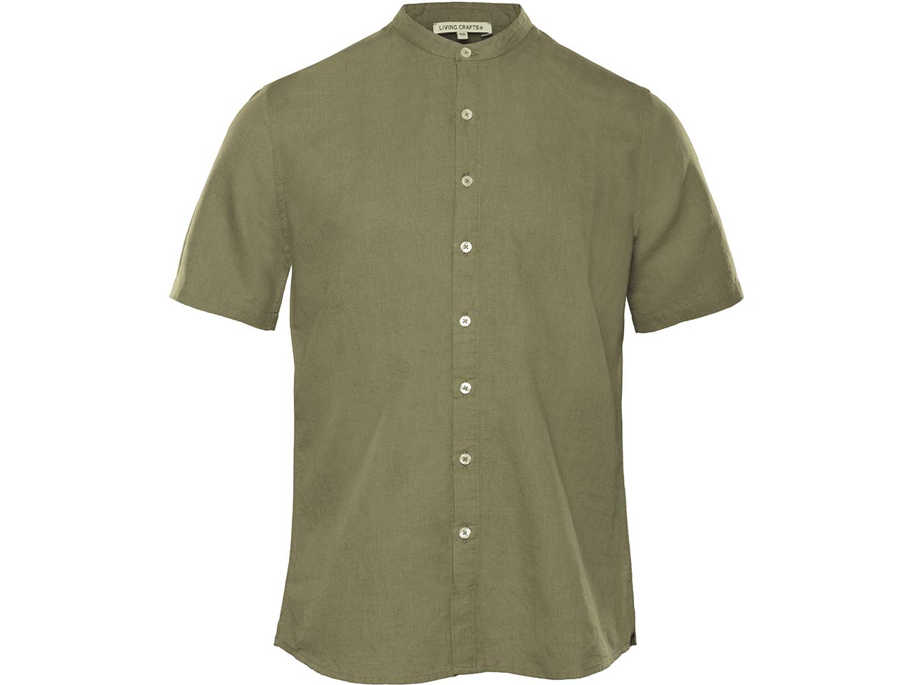 Living Crafts Herren-Hemd 'RUBEN' mit Mandarin-Kragen, willow, Gr. 48