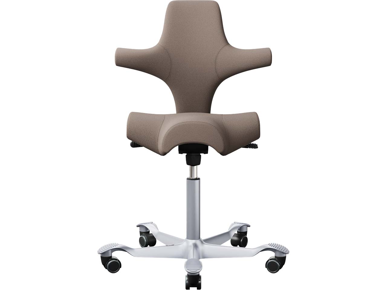 HAG Bürodrehstuhl "Capisco 8106" GF 200 mm, Gestell: silber, Stoff: "Selet" beige