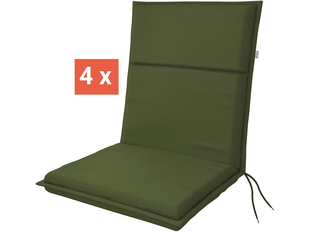 doppler Auflage "LIFE" für Niederlehner, 4er-Pack, 100x48x4 cm, Polyester, moosgrün