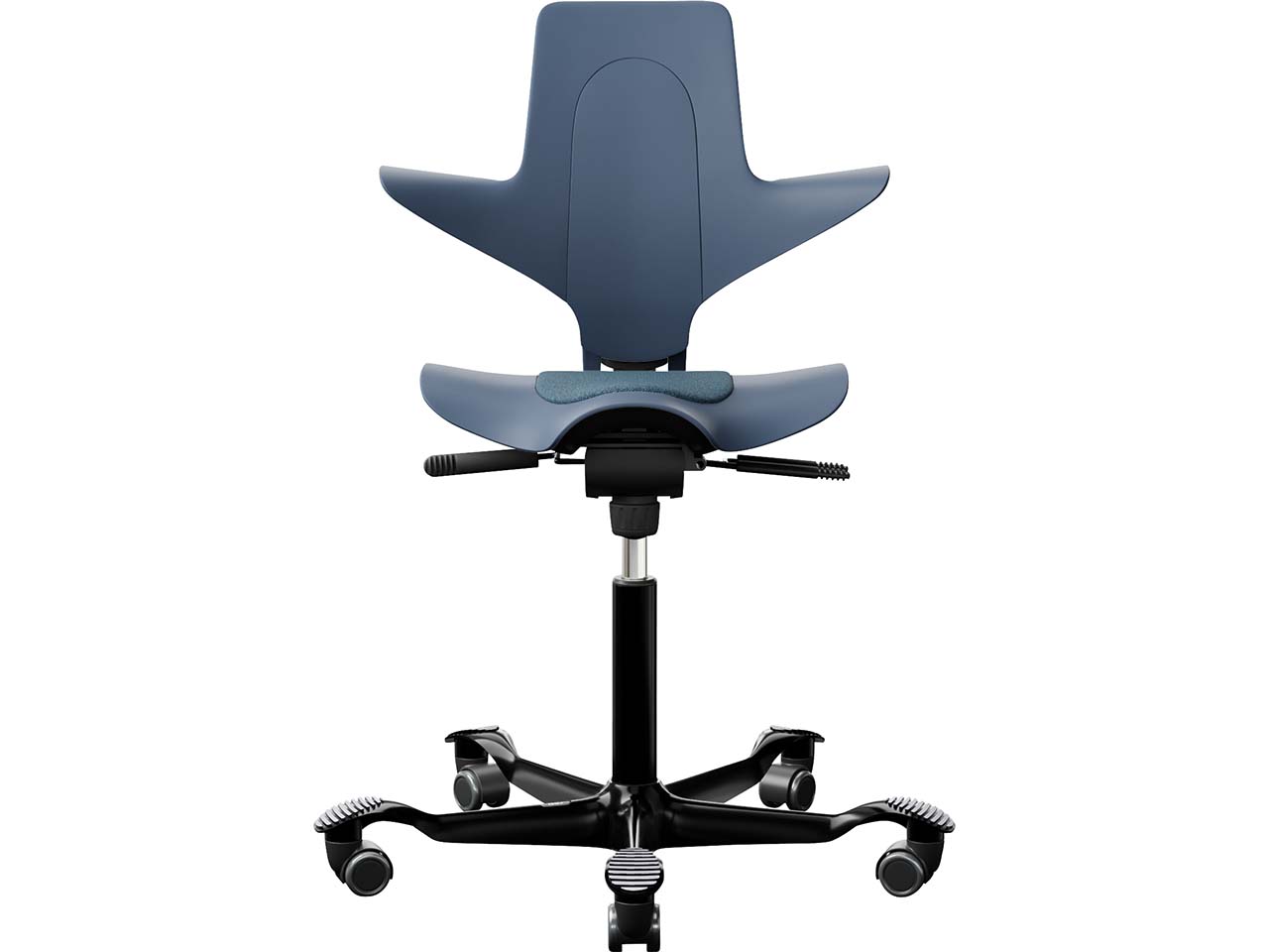 HAG Bürodrehstuhl "Capisco Puls 8010" Gestell: schwarz, Stoff:"Mainline Flax" blue