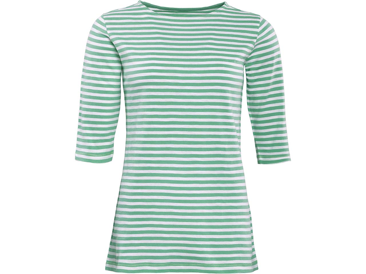 Living Crafts Bio-Damen-Shirt "CHLOPEA" mit 3/4-Arm, quiet green/white, Gr. S