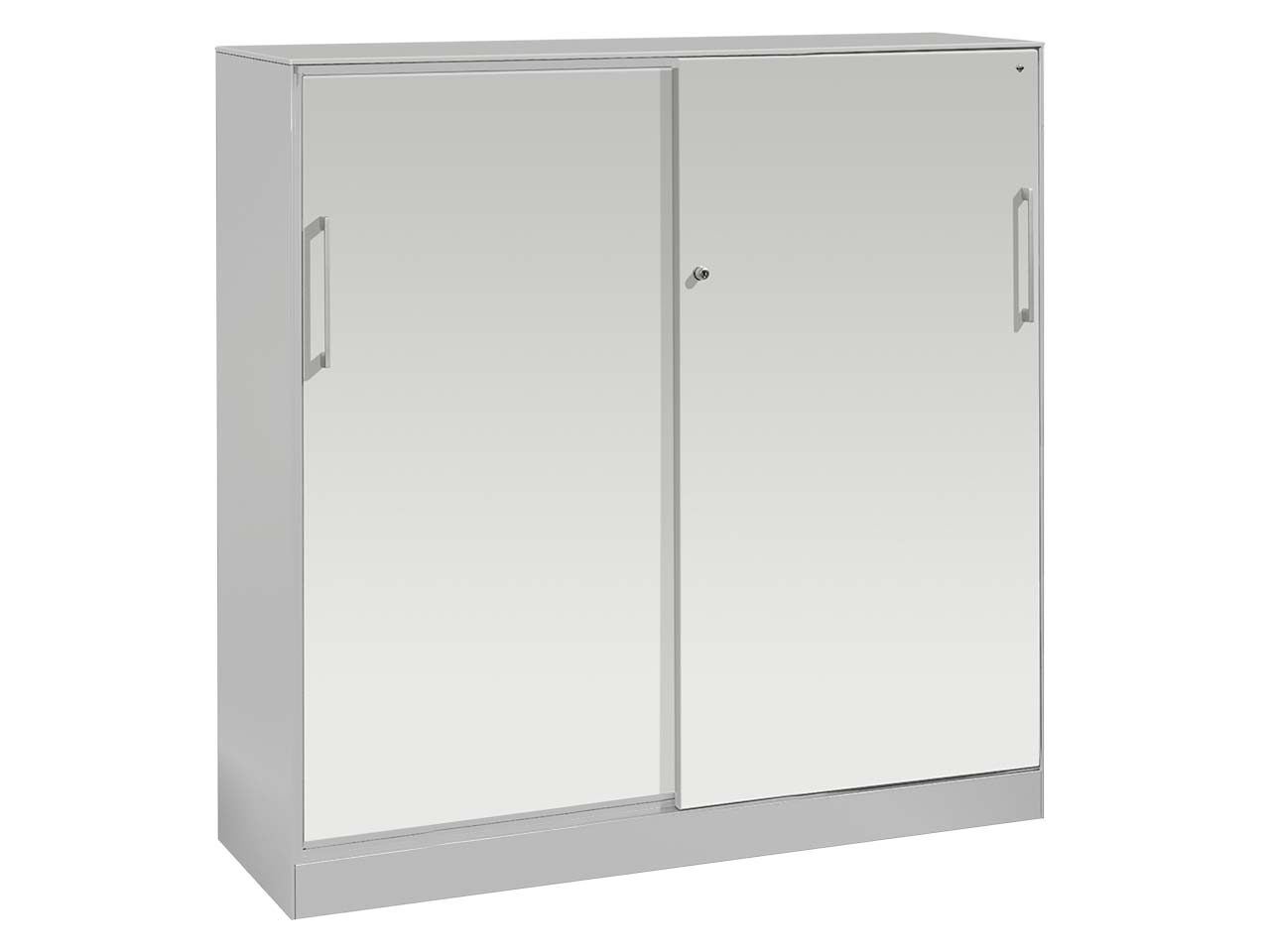 Schiebetürenschrank "CONTACT", Höhe 131 cm  (BxT) 120 x 43,5, silber