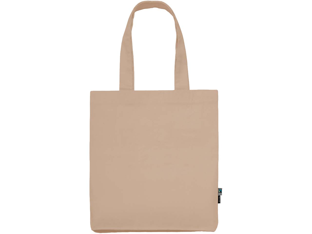 Neutral Bio-Tragetasche mit Bodenfalte, sand