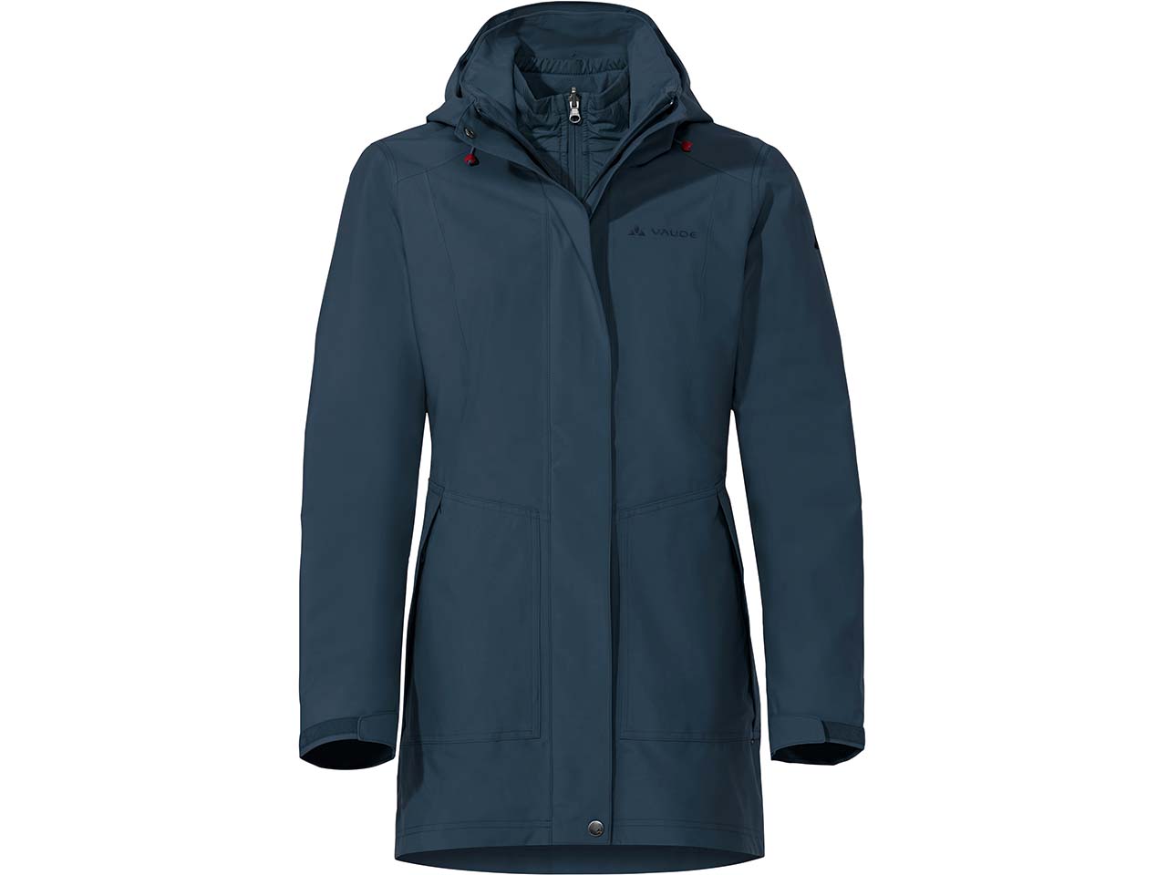 VAUDE Damen-Parka 'Idris 3in1 III' mit abnehmbarer Kapuze, dark sea, Gr. 40