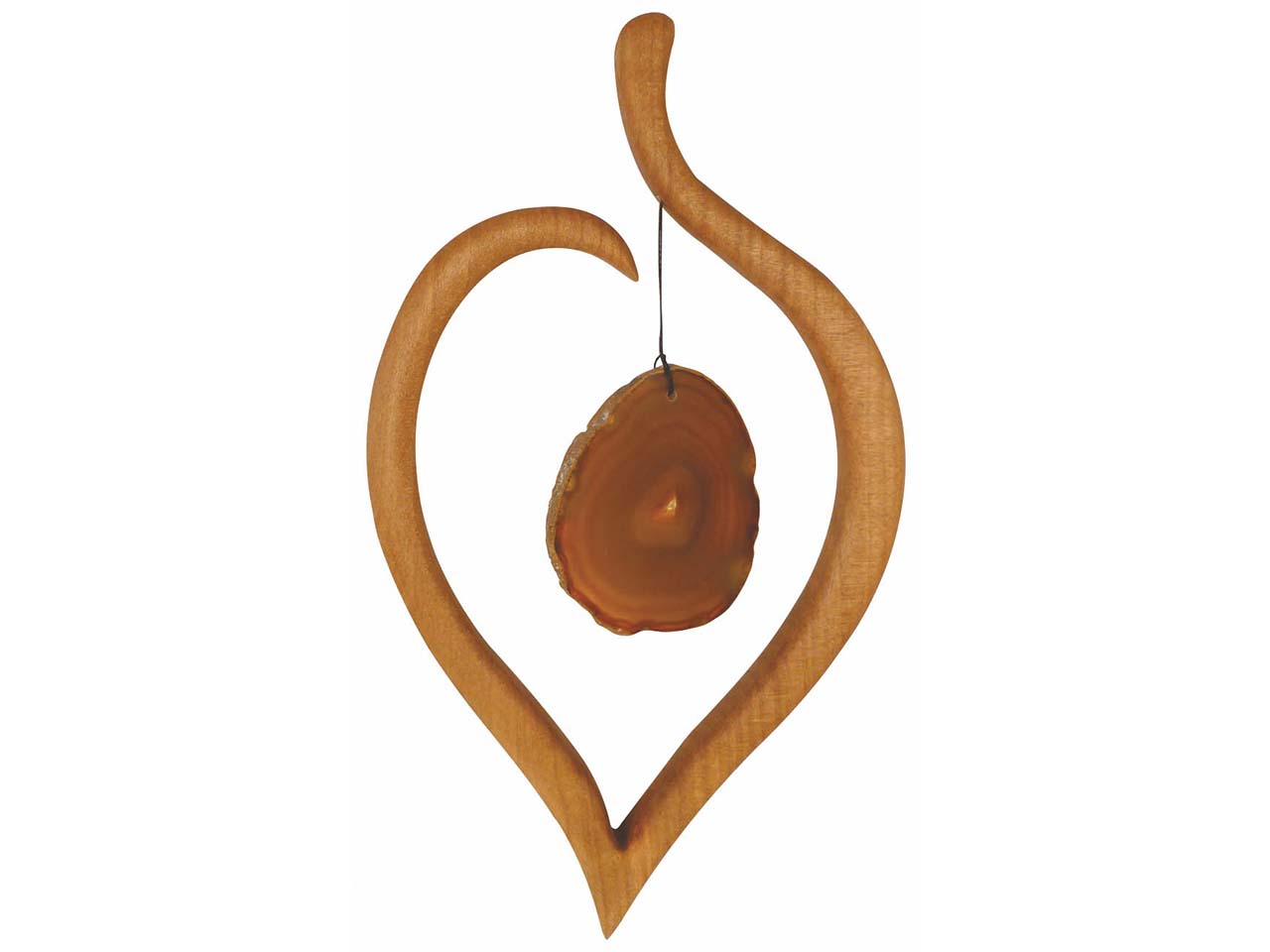 Dekoanhänger "Lindenblatt" aus Holz mit Aufhängungsfaden, natur