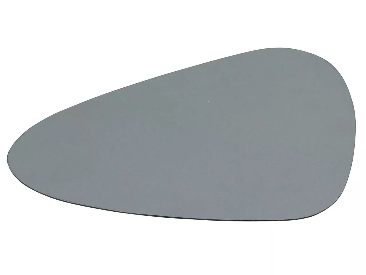 Mousepad aus Recyclingleder Tropfenform, grau