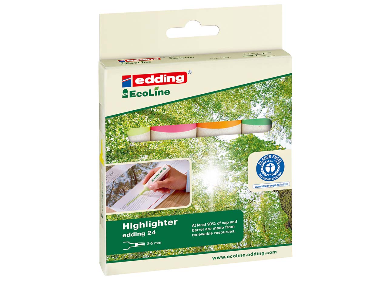 4er Pack edding Textmarker "Highlighter 24" farbig sortiert