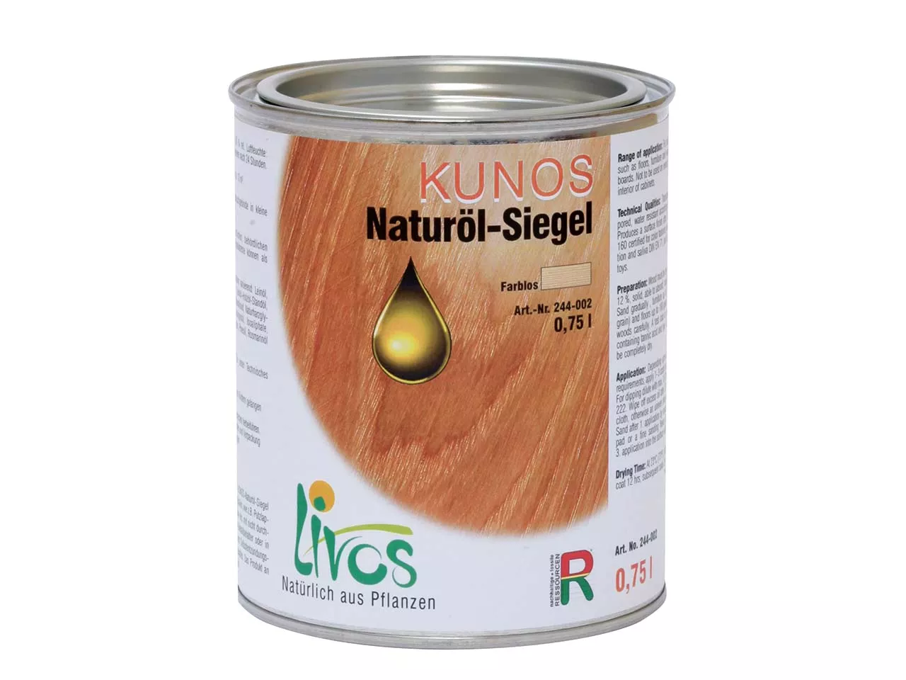 Naturöl-Siegel "KUNOS" farblos, 0,75 l Dose