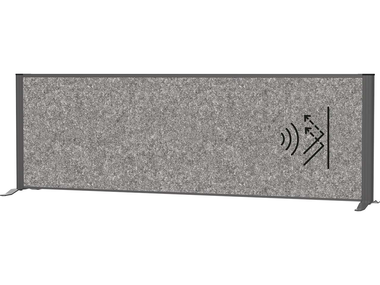 MAUL Sideboard-Trennwand "MAULconnecto" anthrazit, Akustik 160 x 50 cm, dunkelgrau