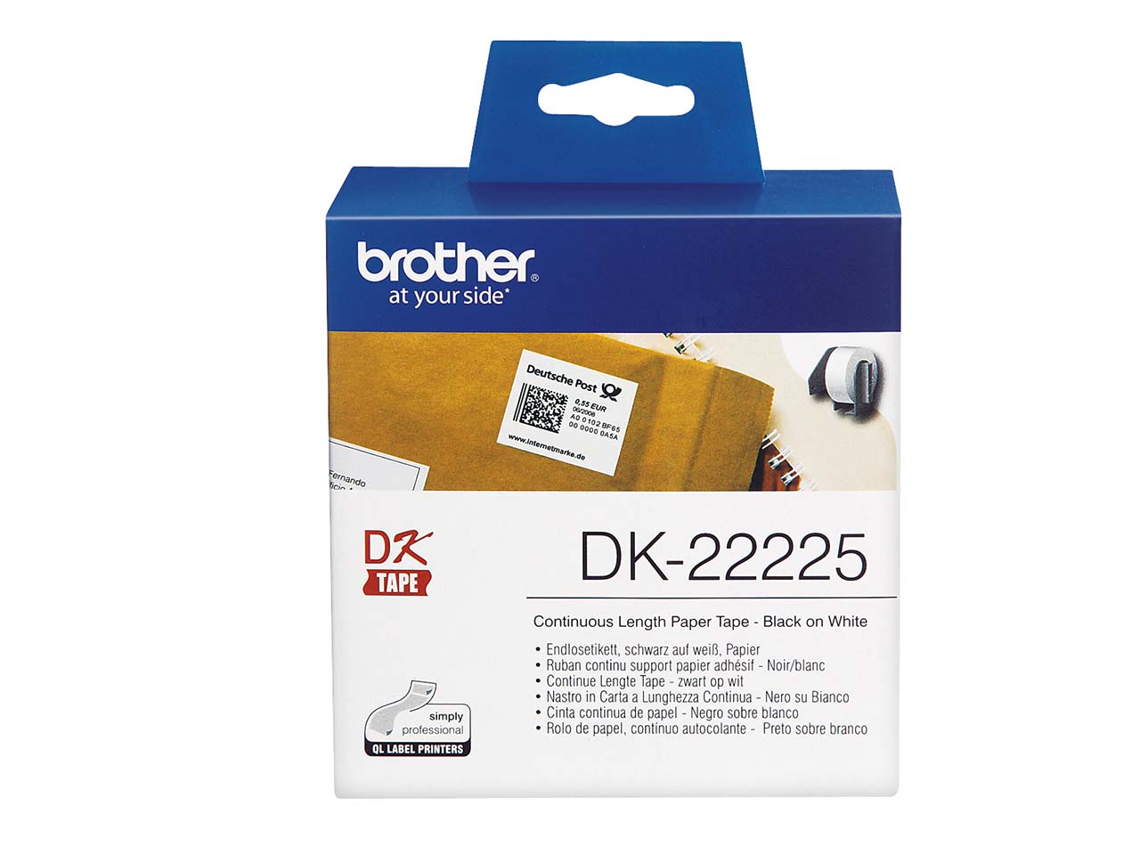 Brother Endlosetiketten 'DK-22225' weiß 38 mm x 30,48 m