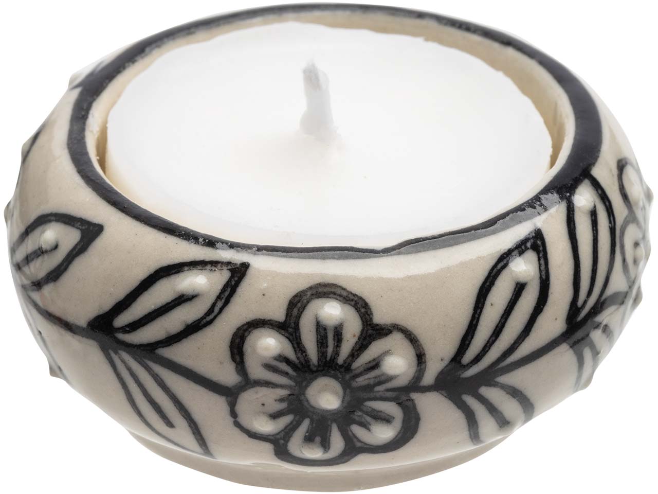 tranquillo Teelichthalter "TRADITIONAL" creme, Blumen
