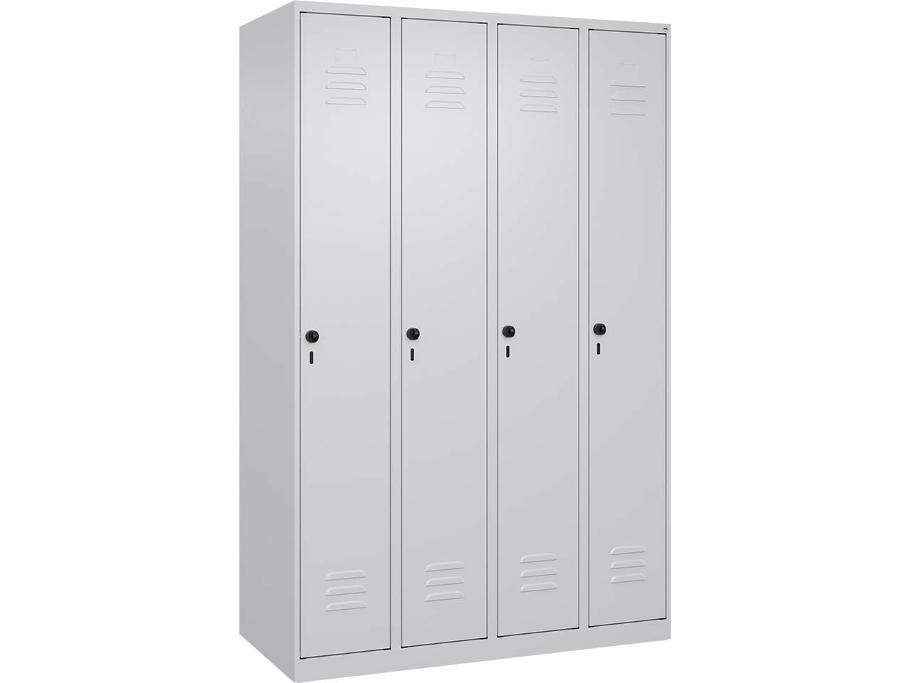 C+P Spind Classic PLUS, 4 Abteile, 1850x1200x500mm, Lichtgrau/Lichtgrau