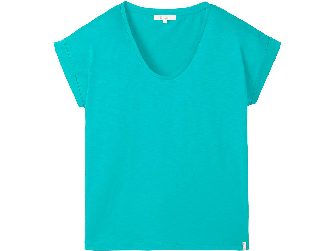 tranquillo Bio-Damen-T-Shirt mit Roll-Up-Ärmel, lake, Gr. S