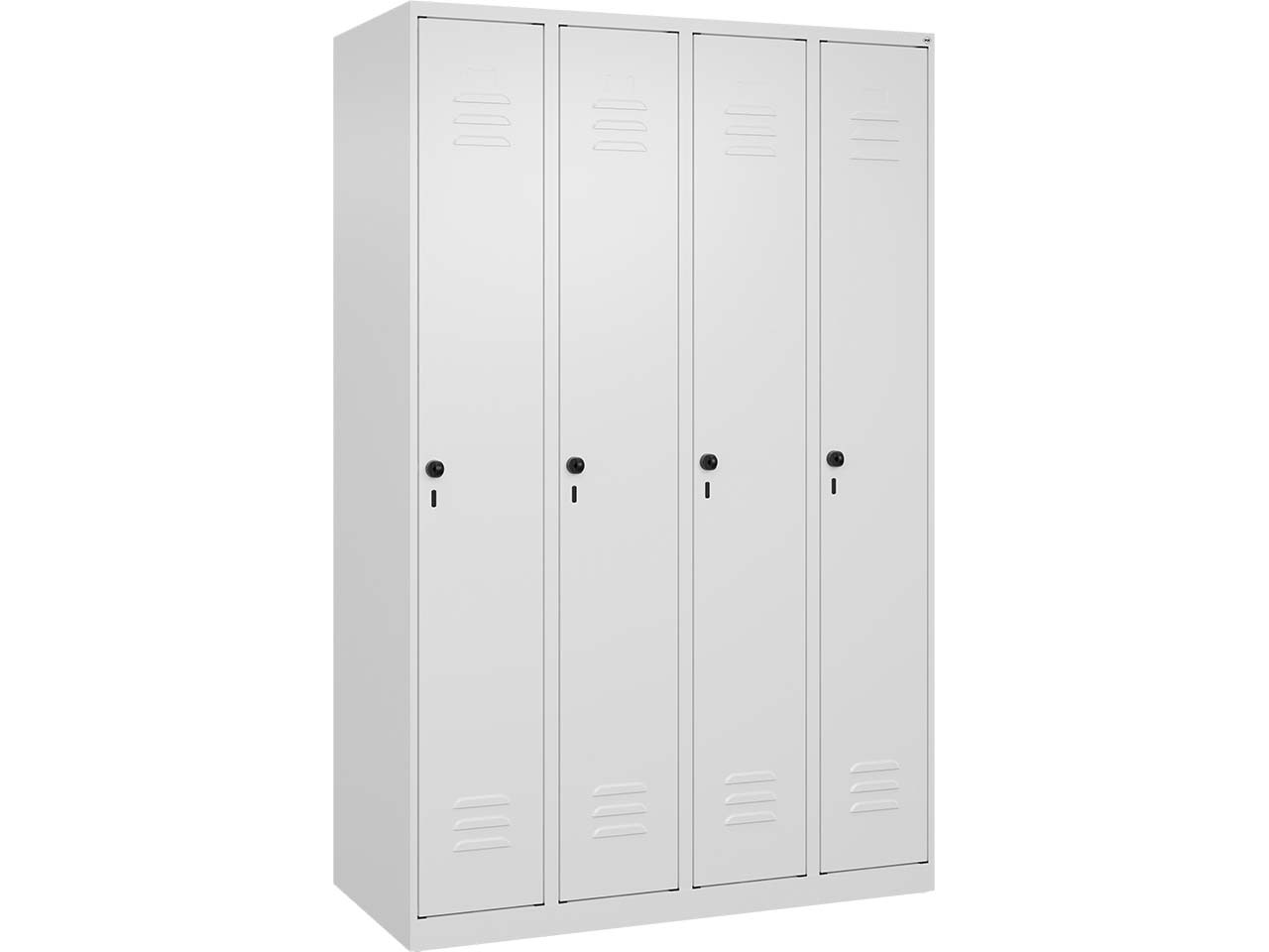 C+P Spind Classic PLUS, 4 Abteile, 1850x1200x500mm, Verkehrsweiß/Verkehrsweiß
