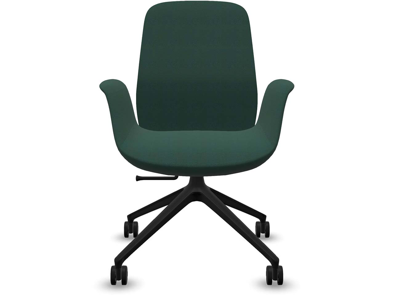 Profim Besucherstuhl "ELLIE PRO" mit Sternfußgestell auf Rollen, schwarz, Stoff: grün