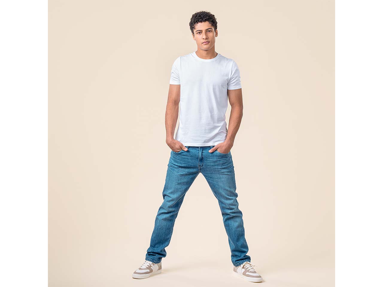 Living Crafts 2er-Pack Bio-Herren-T-Shirt 'TAWIN' mit Rundhalsausschnitt, white, Gr. M