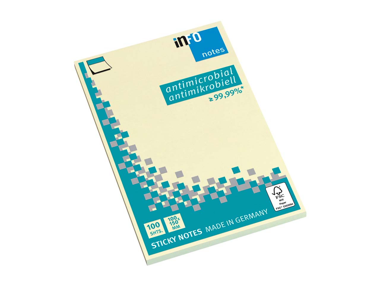 Info Haftnotizen 100 Blatt, 100 x 150 mm, gelb