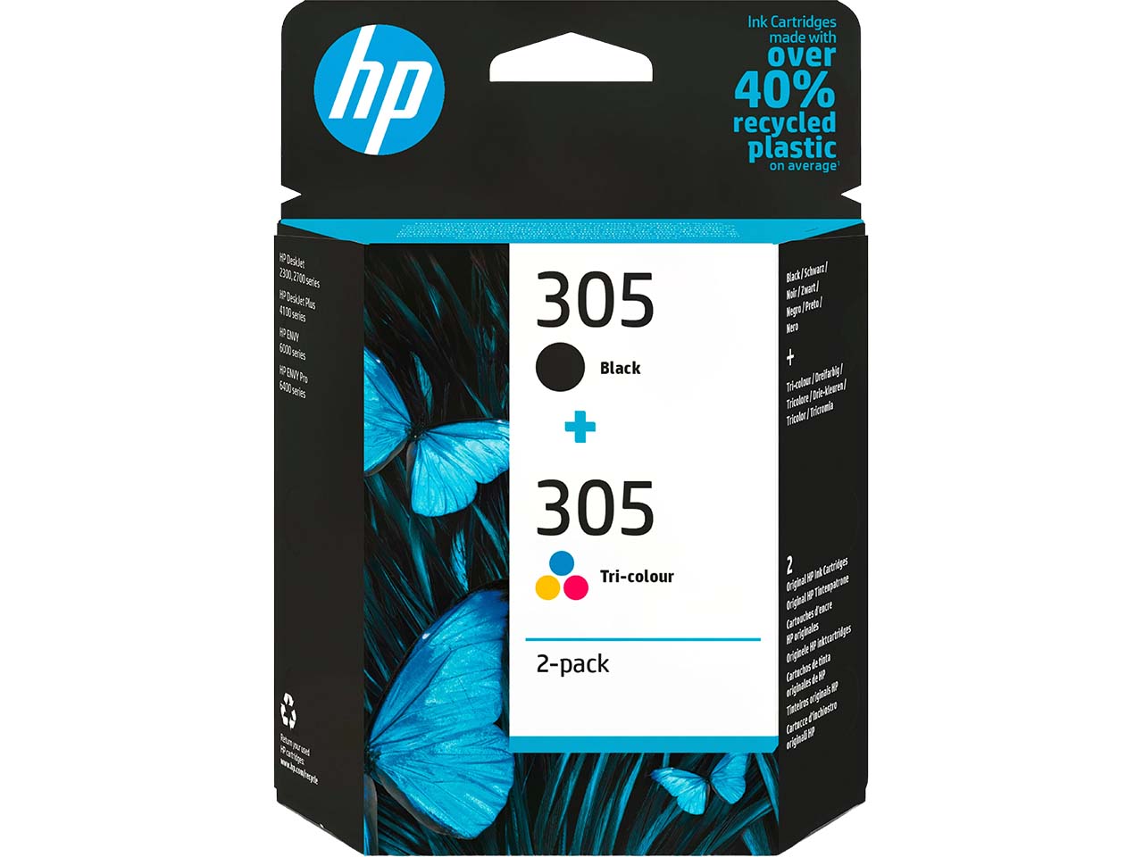 HP 2er Set Druckköpfe 305 schwarz, color