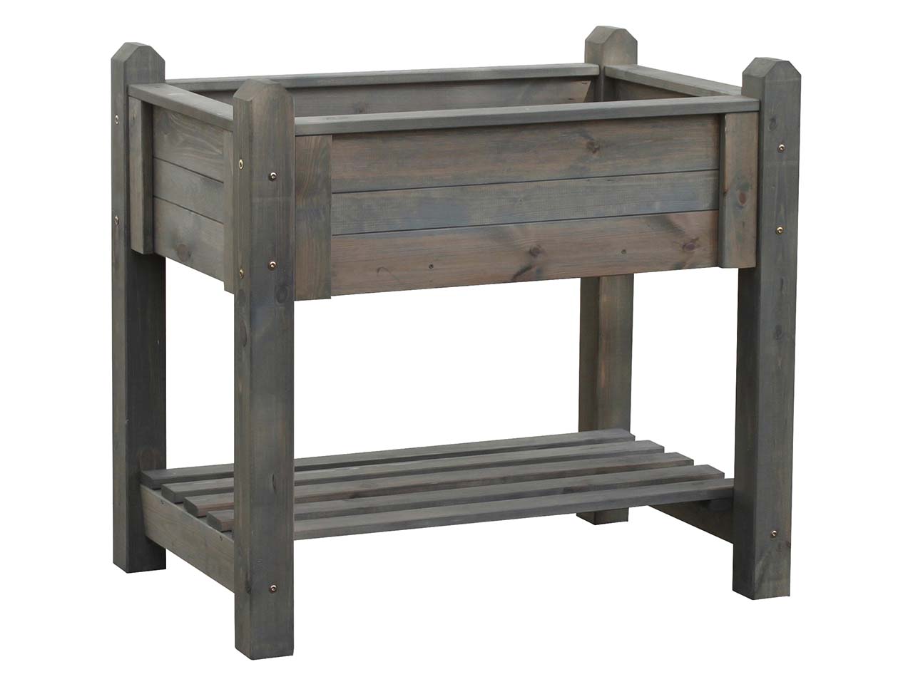 Kräuterbeet mit Ablage, klein, B 90 x T 60 x H 84,5 cm, Kiefer grau