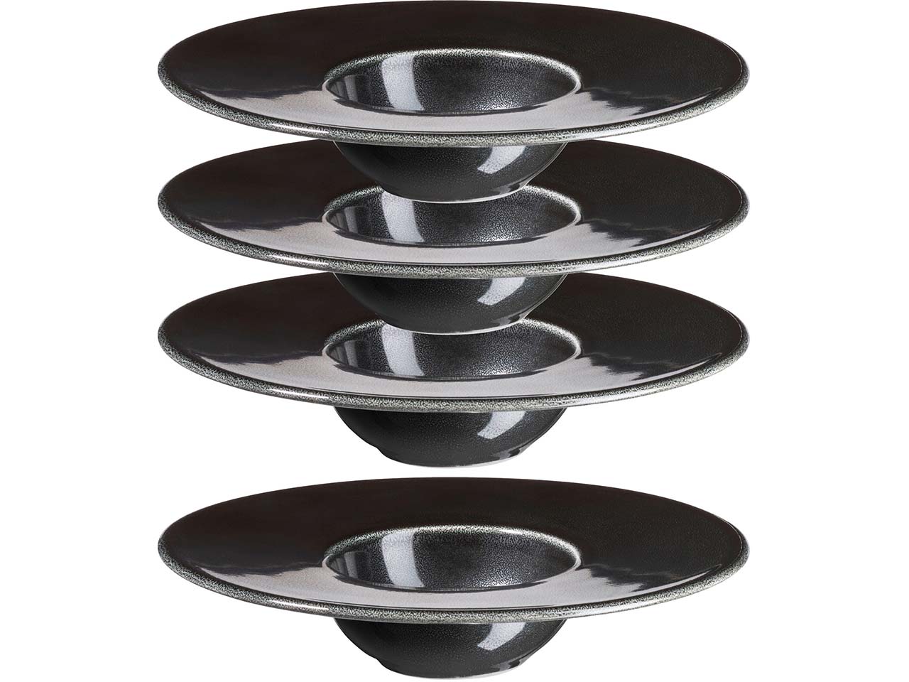 Mäser Gourmetteller Set 4-tlg. "Angry" Porzellan, 19 cm, schwarz