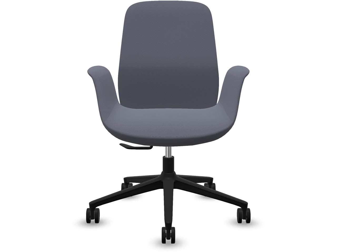 Profim Bürodrehstuhl „ELLIE PRO“ mit Armlehnen, schwarz, Stoff: lavendel