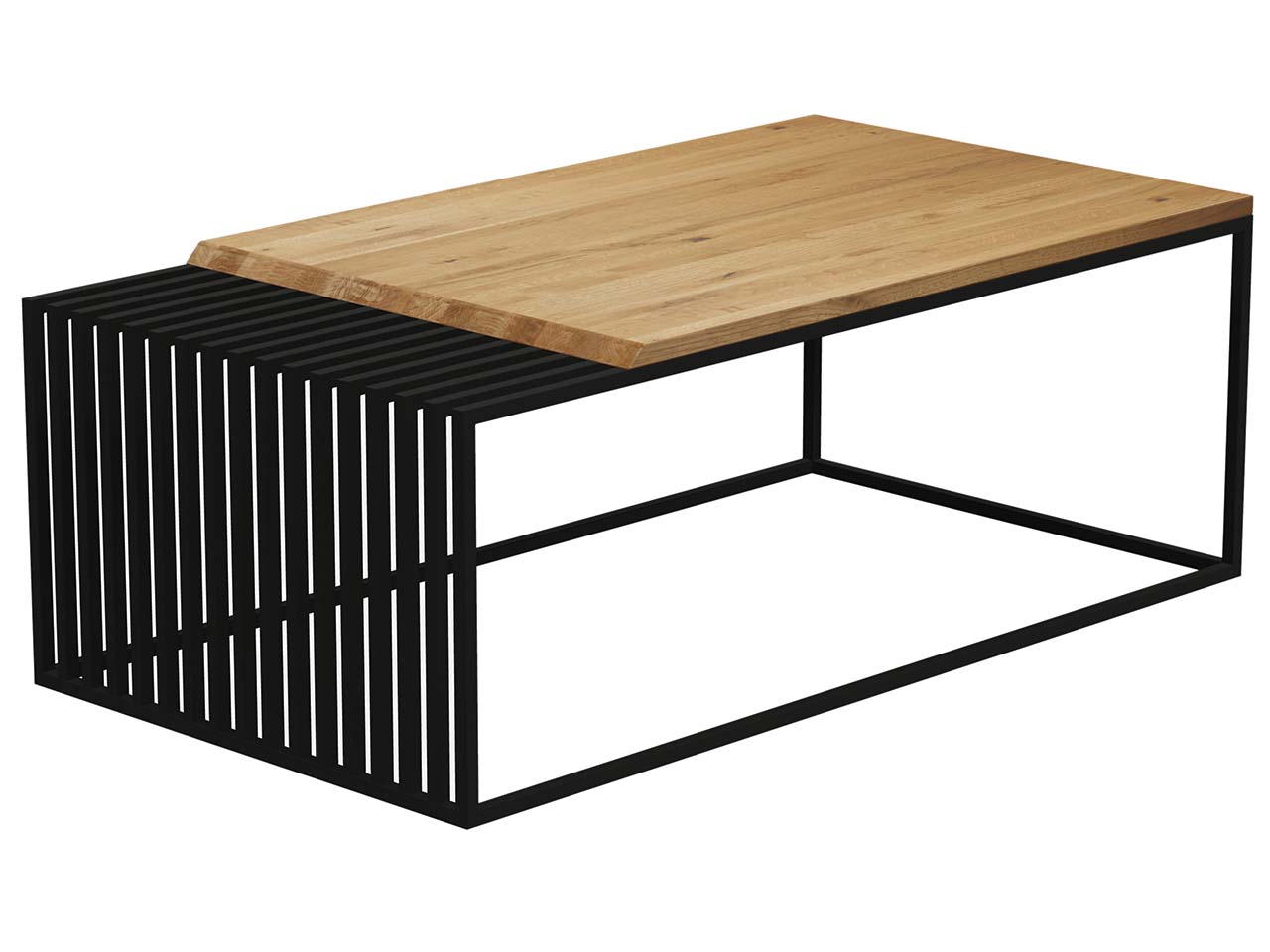 Couchtisch 'Paul', Wildeiche, 100 x 40 x 60 cm