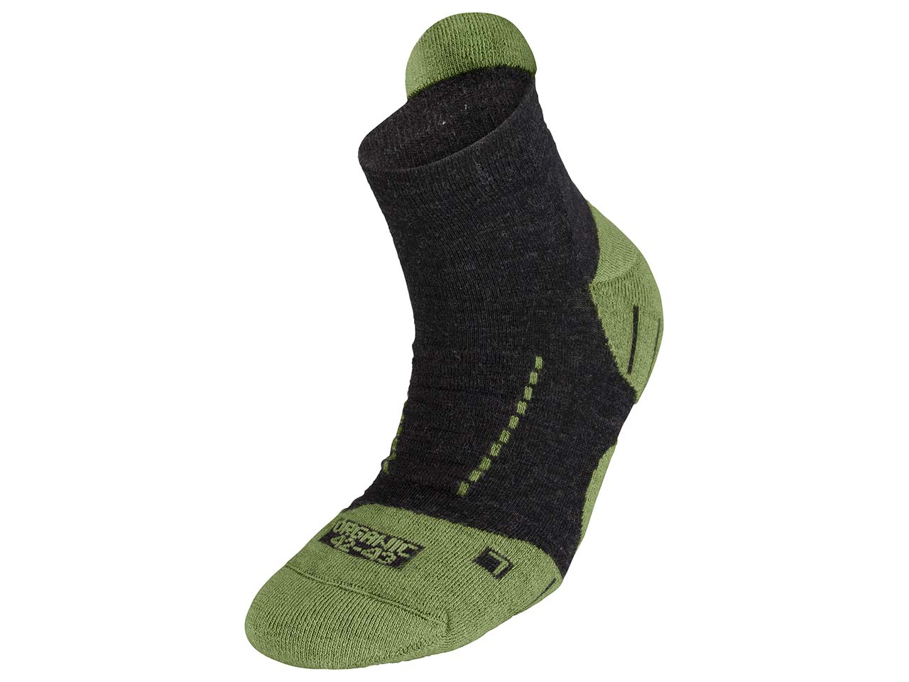 Hirsch Natur Unisex-Bio-Sportsocken "Jona" grün/schwarz, Gr. 36/37