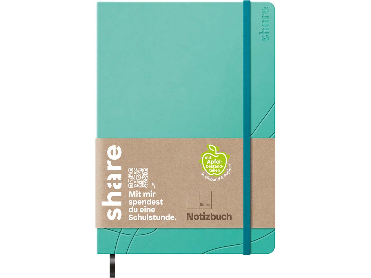 share Notizbuch DIN A6 blanko, türkis