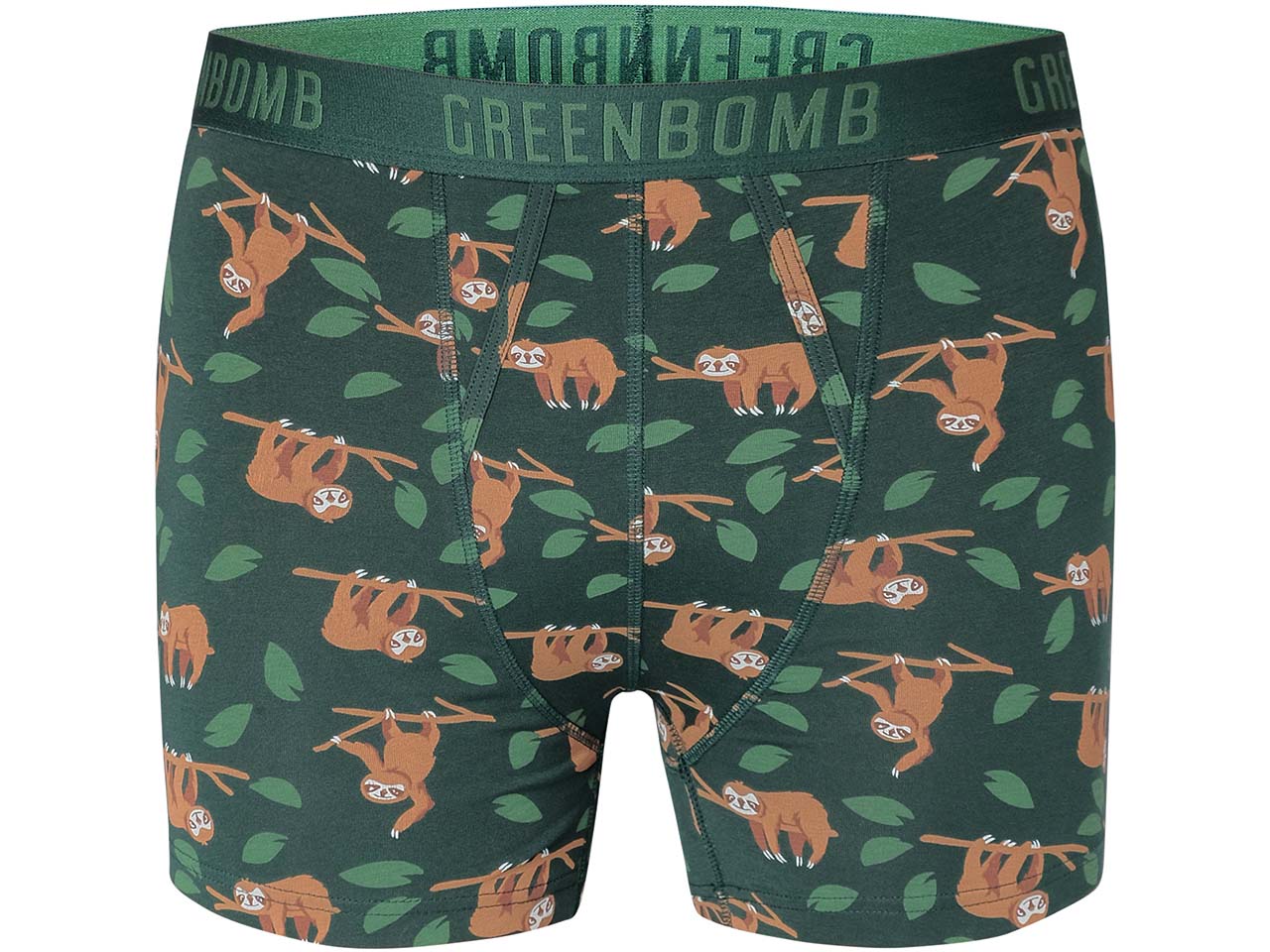 GREENBOMB Bio-Herren-Boxershort 'Sloth Branch 2', mix, Gr. XL