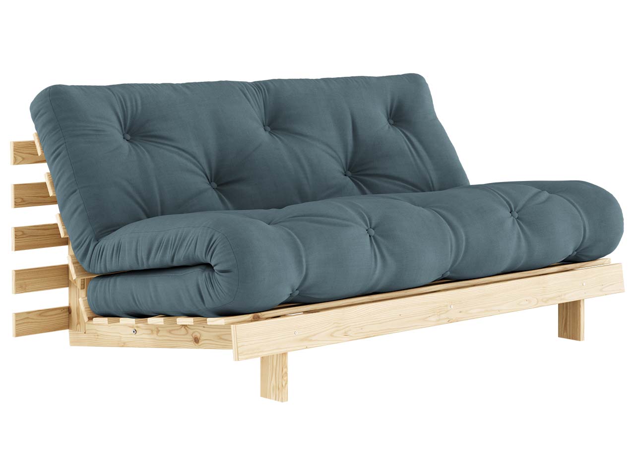 Karup Design Schlafsofa "Roots 160" unbehandeltes Gestell, petrol blue