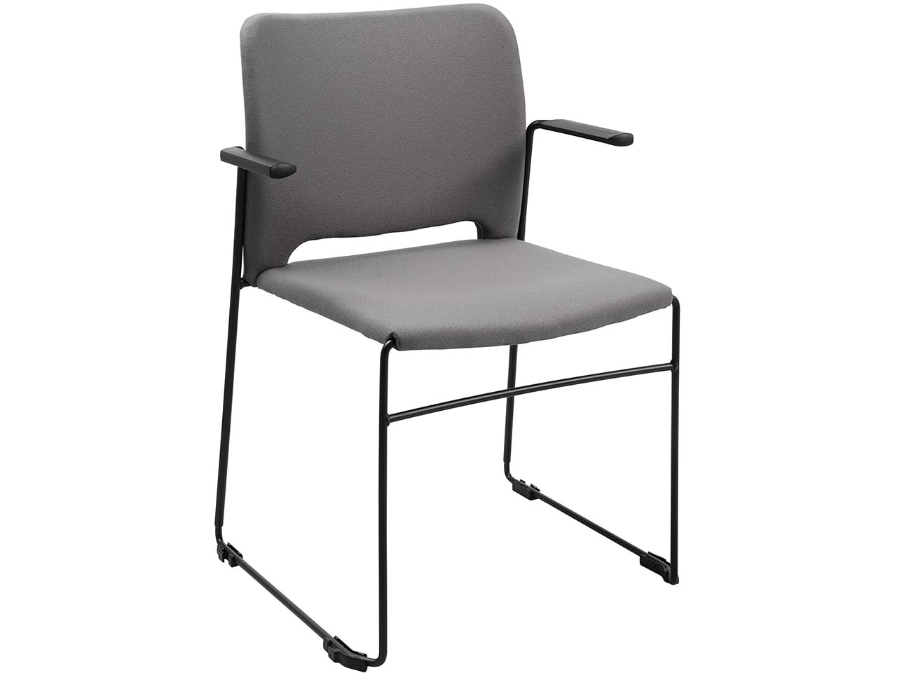 Topstar 4 Besucherstühle "VISIT LINE" mit Armlehnen, Sitz & Rücken: gepolstert, grau