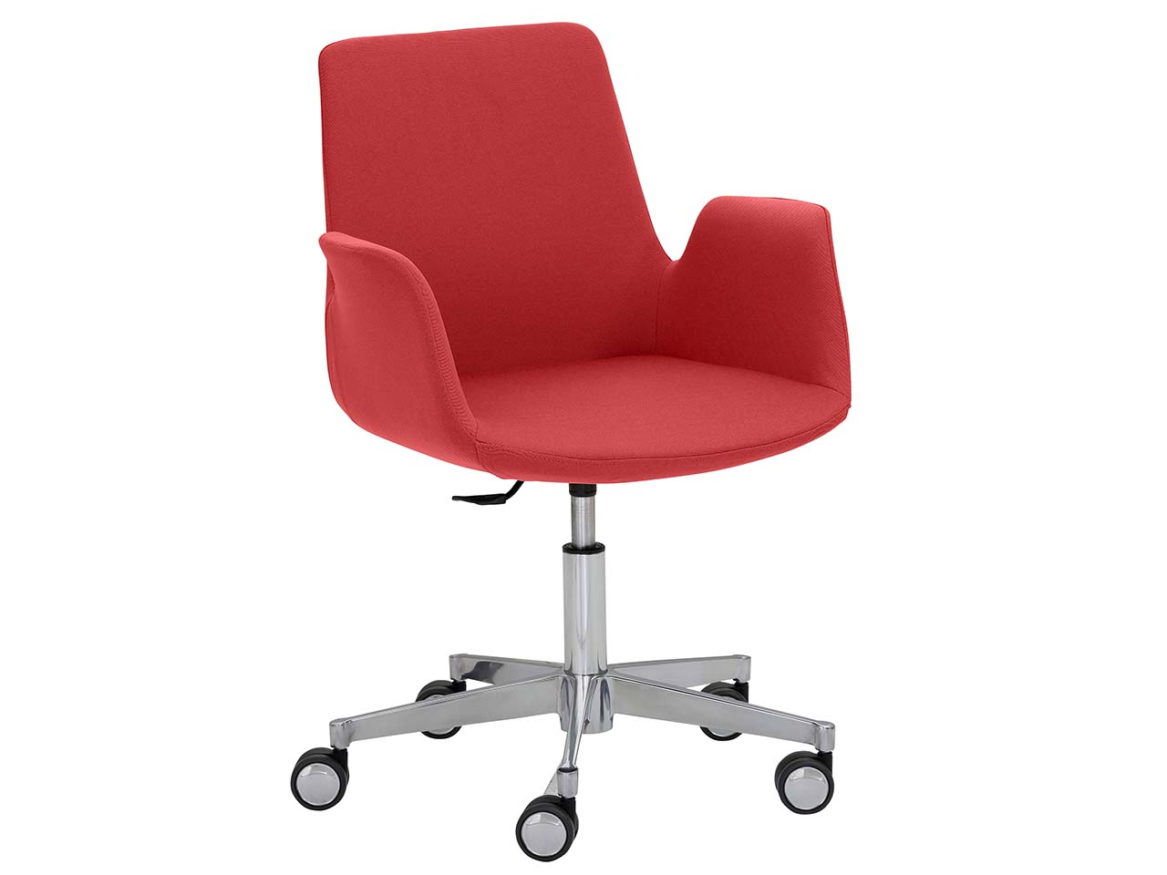 Besucherstuhl "2010" mit Aluminium-Fußkreuz, kirschrot