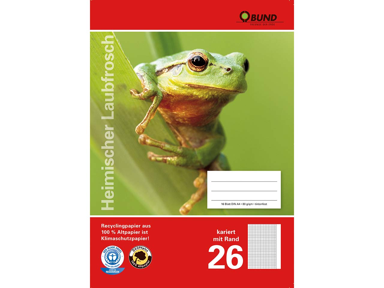 BUND Heft A4 Lin. 26 kar. m. Rand
