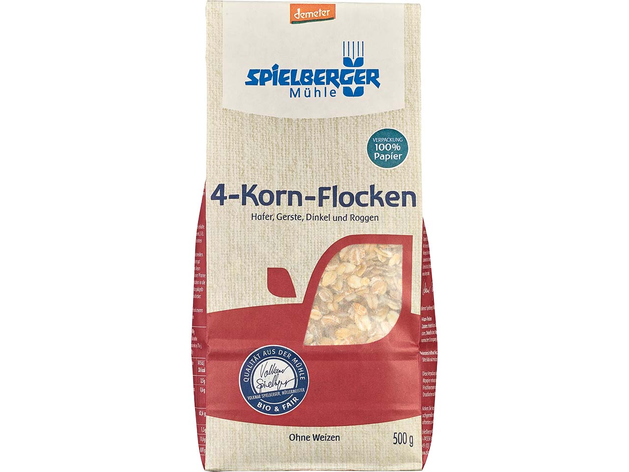 Spielberger Mühle Bio-4-Korn-Flocken, 500 g