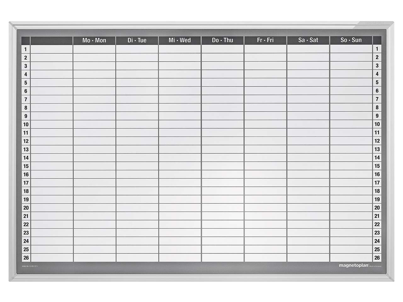 magnetoplan Whiteboard Plantafel, Wochenplaner