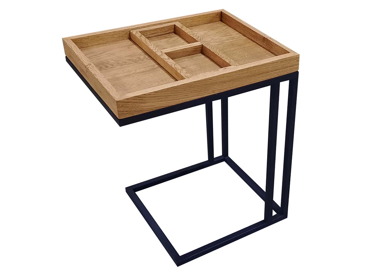 Beistelltisch 'Mia', Wildeiche mit entnehmbarem Inlay